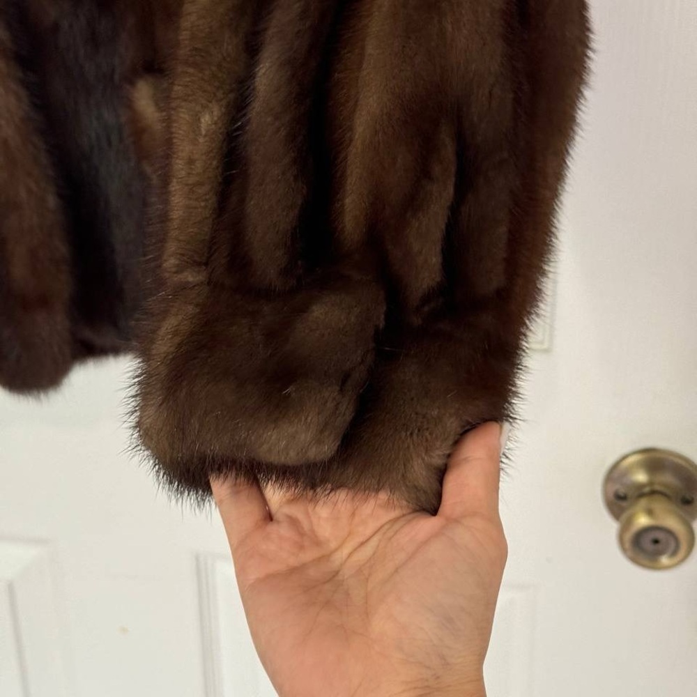 Vintage Fabrizio Classic MINK fur Jacket Brown Medium Coat - Picture 5 of 12